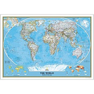 Carte Detailed physical world map Winkel-Tripel projection